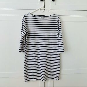 Vineyard Vines Navy Blue Stripe Boat Neck Long Sleeve Dress Size Small